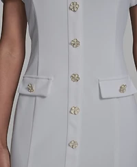 Karl Lagerfeld Paris Women's Flower Button Sheath Dress