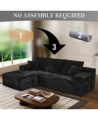 Streamdale Furniture Modular Rabbit Hair Cloud Sofa - L-Shaped, Recliner, Minimalist Sleeper