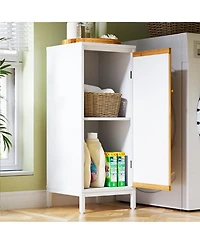 Streamdale Furniture Living Room Side Cabinet with Bamboo Slats Door