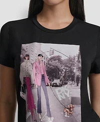Dkny Women's Bleecker Conversational Short-Sleeve T-Shirt