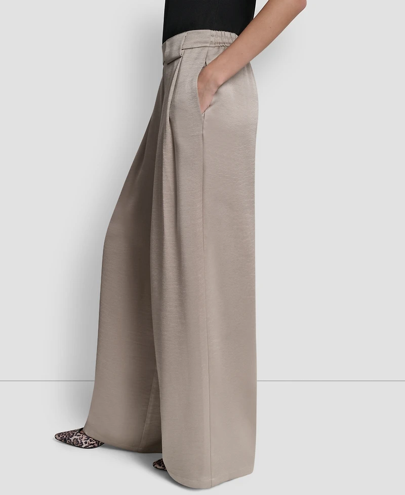 Dkny Women's Pleated Wide-Leg Pull-On Pants