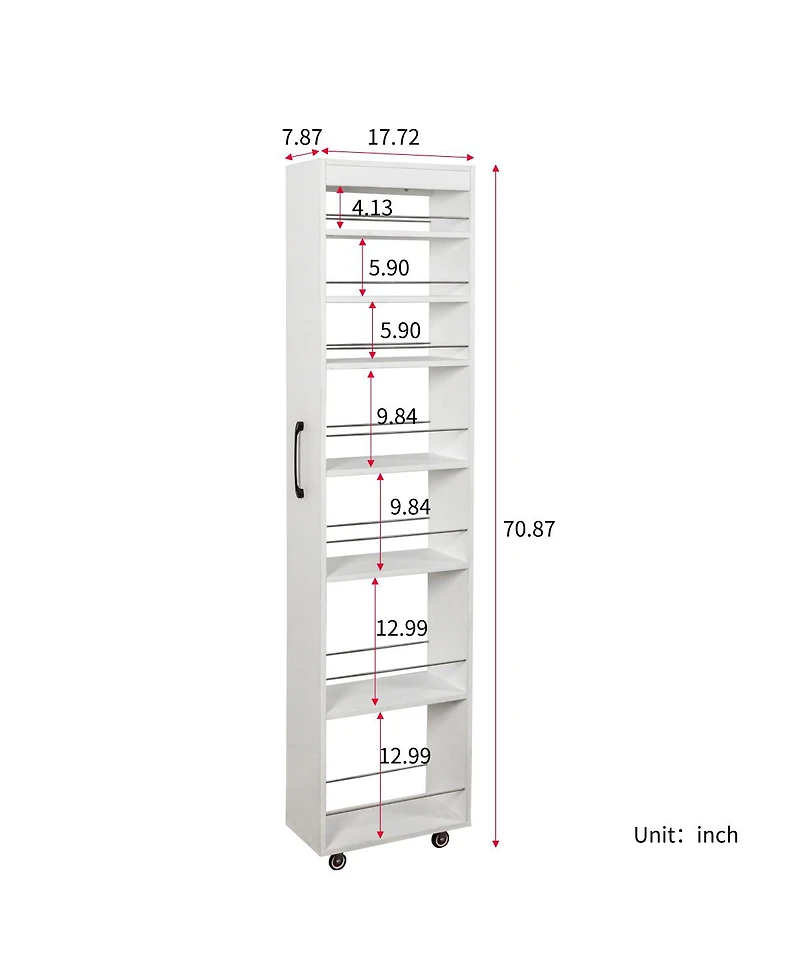 Streamdale Furniture 7-Tier Pull-Out Multi-Tier Storage Shelf for Kitchen, Living Room & Narrow Spaces