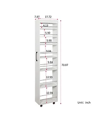 Streamdale Furniture 7-Tier Pull-Out Multi-Tier Storage Shelf for Kitchen, Living Room & Narrow Spaces