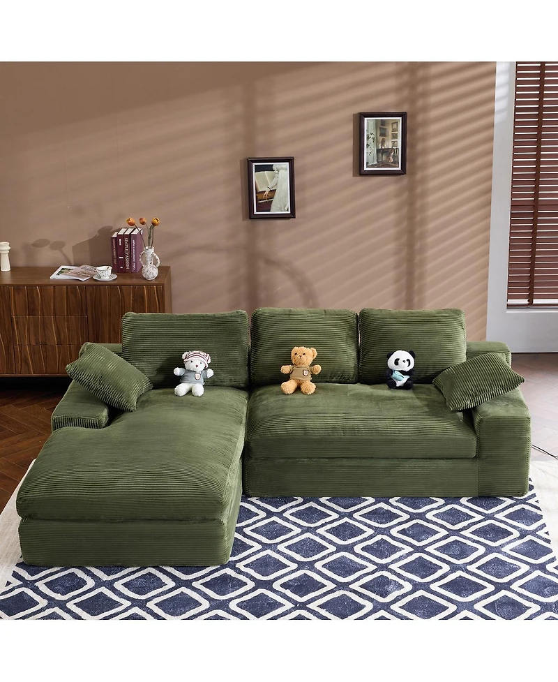 Streamdale Furniture Corduroy Compressed Sofa: Soft, Skin-Friendly, and Easy to Maintain