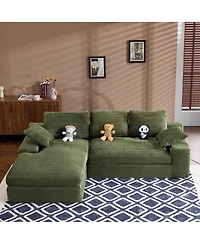 Streamdale Furniture Corduroy Compressed Sofa: Soft, Skin-Friendly, and Easy to Maintain