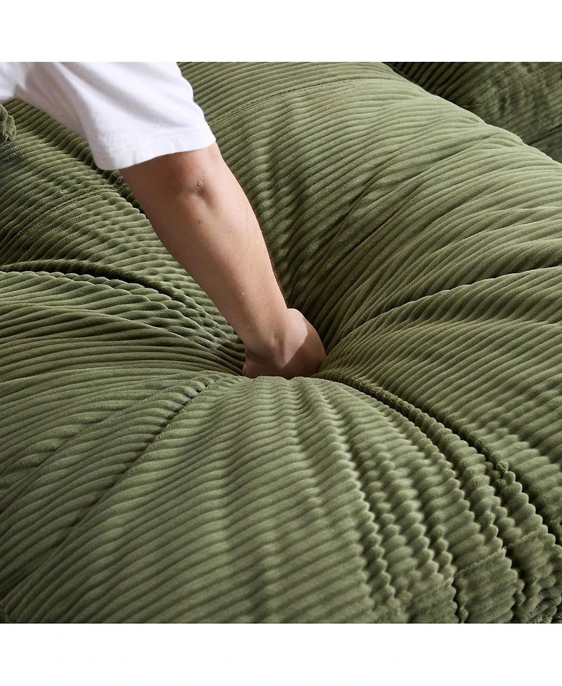 Streamdale Furniture Corduroy Compressed Sofa: Soft, Skin-Friendly, and Easy to Maintain