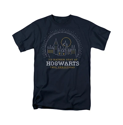 Harry Potter Men's I'd Rather Stay At Hogwarts This Christmas T Shirt
