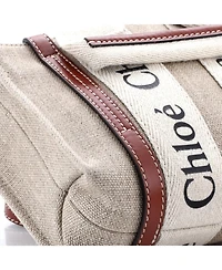Pre-Owned Chloe Mini Woody Convertible Tote Canvas with Leather