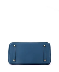 Pre-Owned HERMES Birkin Handbag Blue Epsom with Gold Hardware