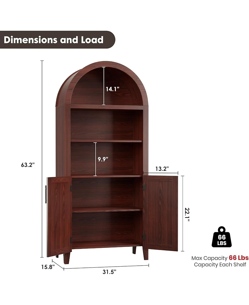 gaomon 5-Tier Open Display Shelf with Nice Texture, Farmhouse Storage Cabinet for Kitchen