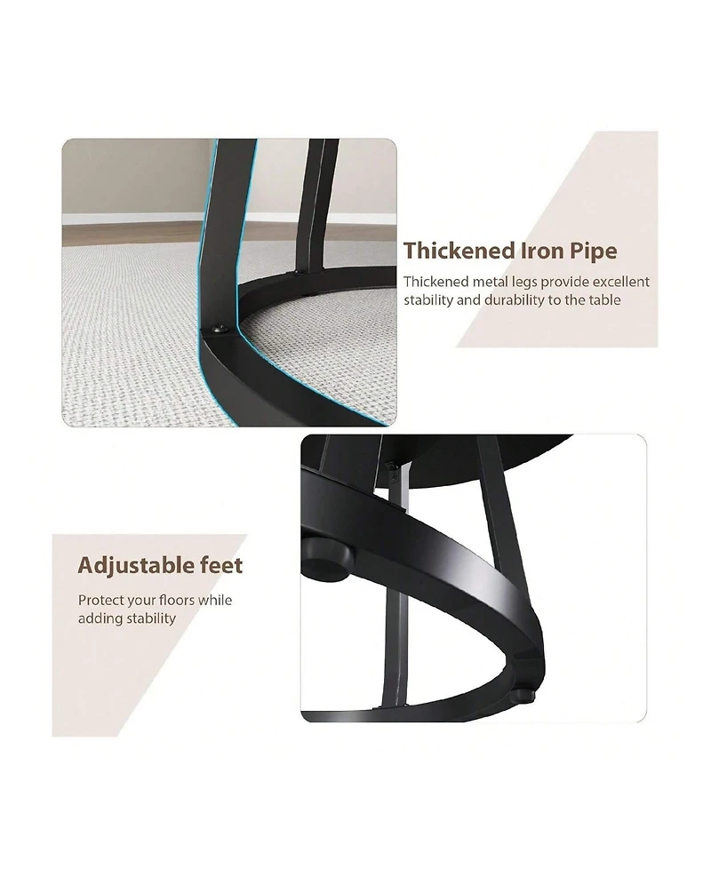 Gaomon Kitchen Table 42inch Round Farmhouse Dining Table For 4 to 6 People Rustic Wood Kitchen Table for Dining Room