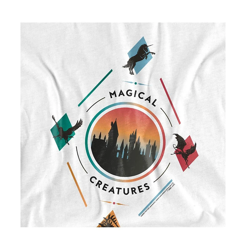 Harry Potter Men's Magical Creatures Diamond Hogwarts Center T Shirt