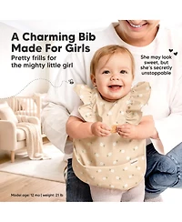 KeaBabies 2-Pack Fae Waterproof Bibs for Baby Girl, Boy - Large Eating, Infant Feeding Essentials, Lightweight, Cute