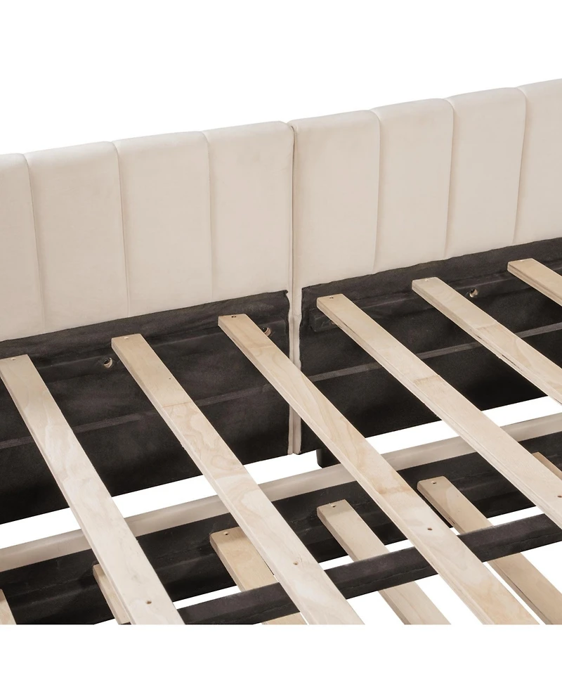 Streamdale Furniture Upholstered L-Shaped Daybed with Twin Trundle