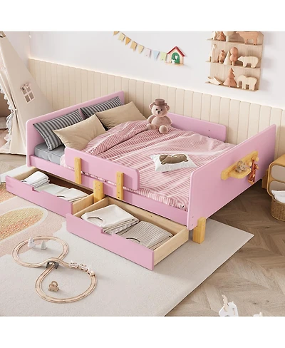 Streamdale Furniture Platform Bed with Storage, Solid Wood Frame, No Box Spring Needed