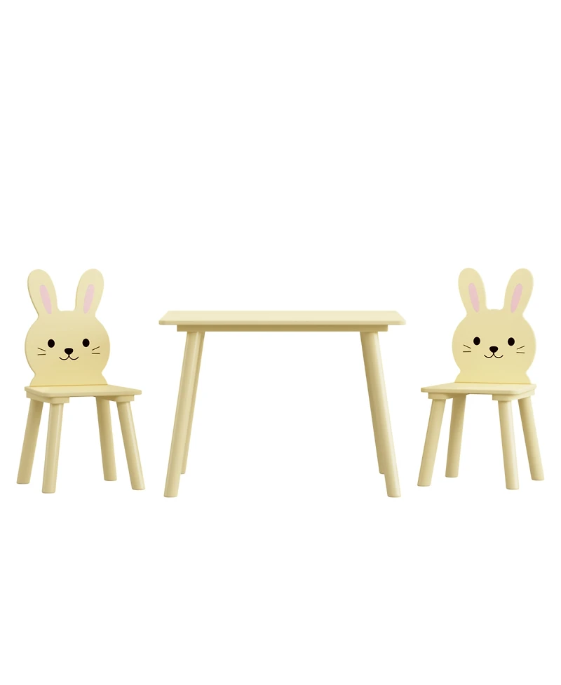 Streamdale Furniture Kids Table and Chair Set with 2 Bunny Chairs