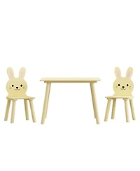 Streamdale Furniture Kids Table and Chair Set with 2 Bunny Chairs