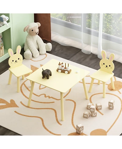 Streamdale Furniture Kids Table and Chair Set with 2 Bunny Chairs