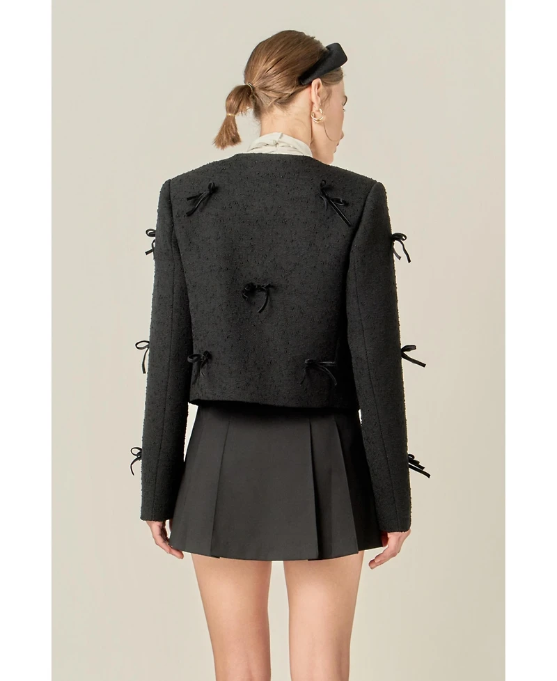 English Factory Women's Woven Bow Jacket