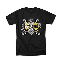 Harry Potter Men's Hufflepuff Broomstick Badger Logo T Shirt