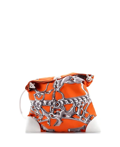 Pre-Owned HERMES Pm Silky City Bag Printed Silk and Leather