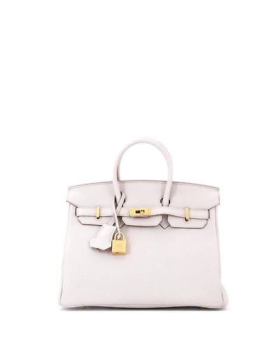 Pre-Owned HERMES Birkin 25 Handbag Light Togo with Gold Hardware