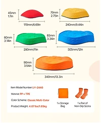Sugift 5-pc Anti-Slip Balance Stepping Stones for Kids, 220 lb Capacity