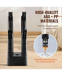 Ecooso 4-Tube Shoe Dryer, Portable Boot Dryer with Timer, Heat Blower, Abs+Pp, Detachable Design for Boots, Shoes & Socks