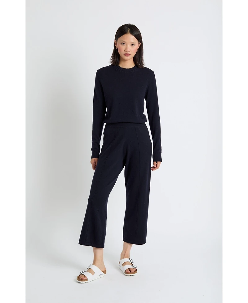 Chinti & Parker Women's Wool-Cashmere Cropped Wide-Leg Pants