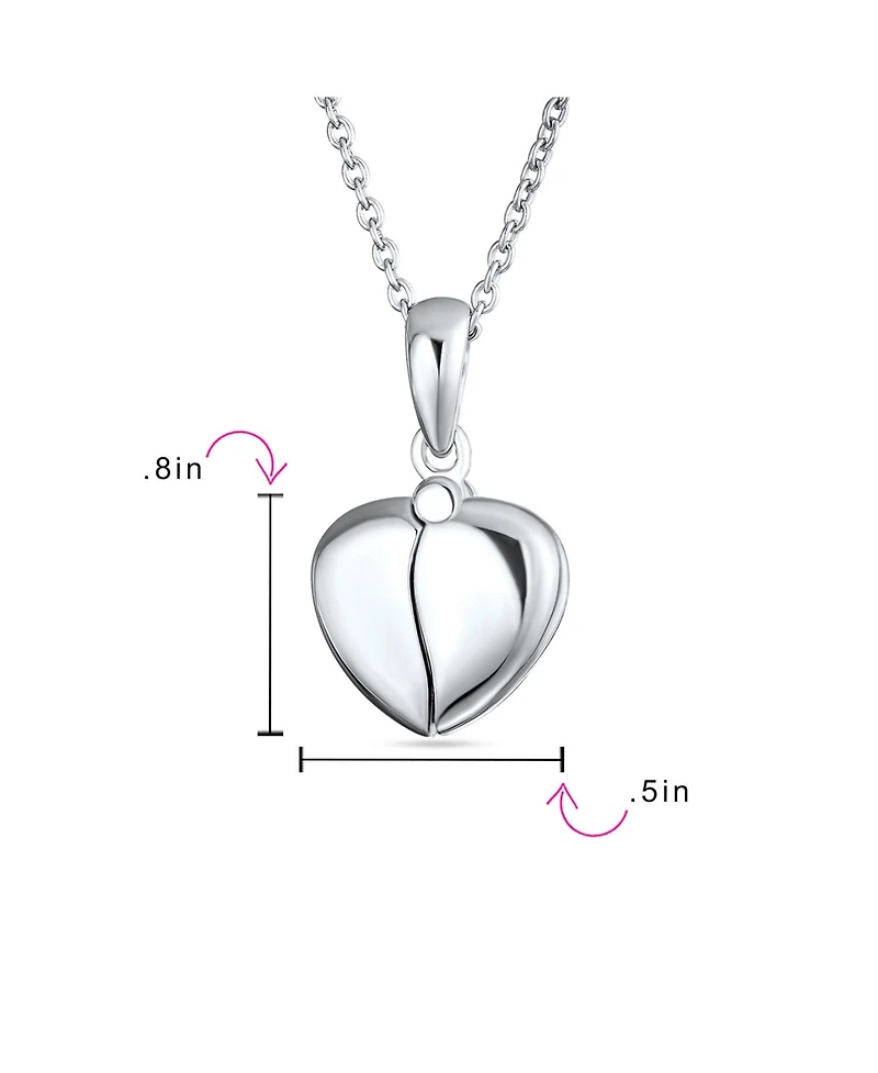 Bling Jewelry Best Mom Word Angel Wing Heart Locket Pendant Necklace .925 Sterling Silver