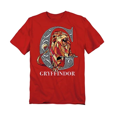 Harry Potter Men's Mosaic Gryffindor With Lion T Shirt