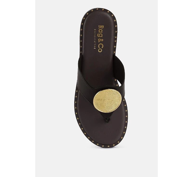 Kathleen Womens Embellished Slip-on Thong Sandals