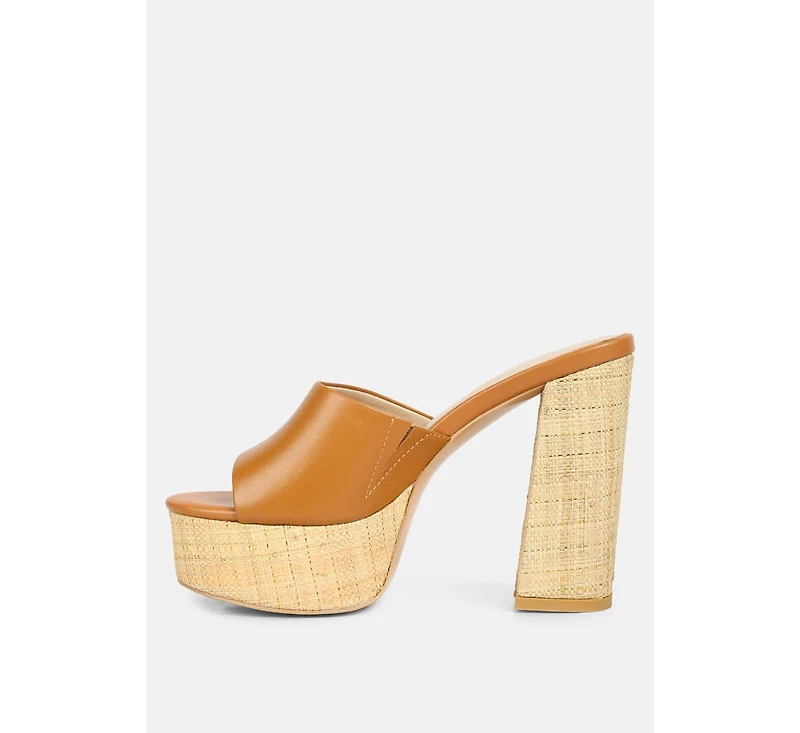 Shuri Womens Open Toe High Block Heel Sandals