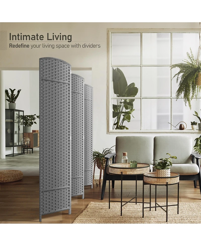 Sorbus 6 Panel Room Divider Panel - Extra Wide Double Hinged Panels - Folding Privacy Screens