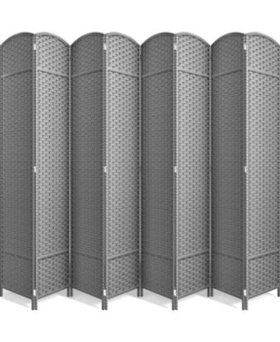 Sorbus Extra Wide Double Hinged 8 Panels Partition Room Dividers Mesh Hand Woven Design