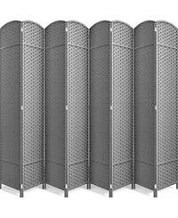 Sorbus Extra Wide Double Hinged 8 Panels Partition Room Dividers Mesh Hand Woven Design