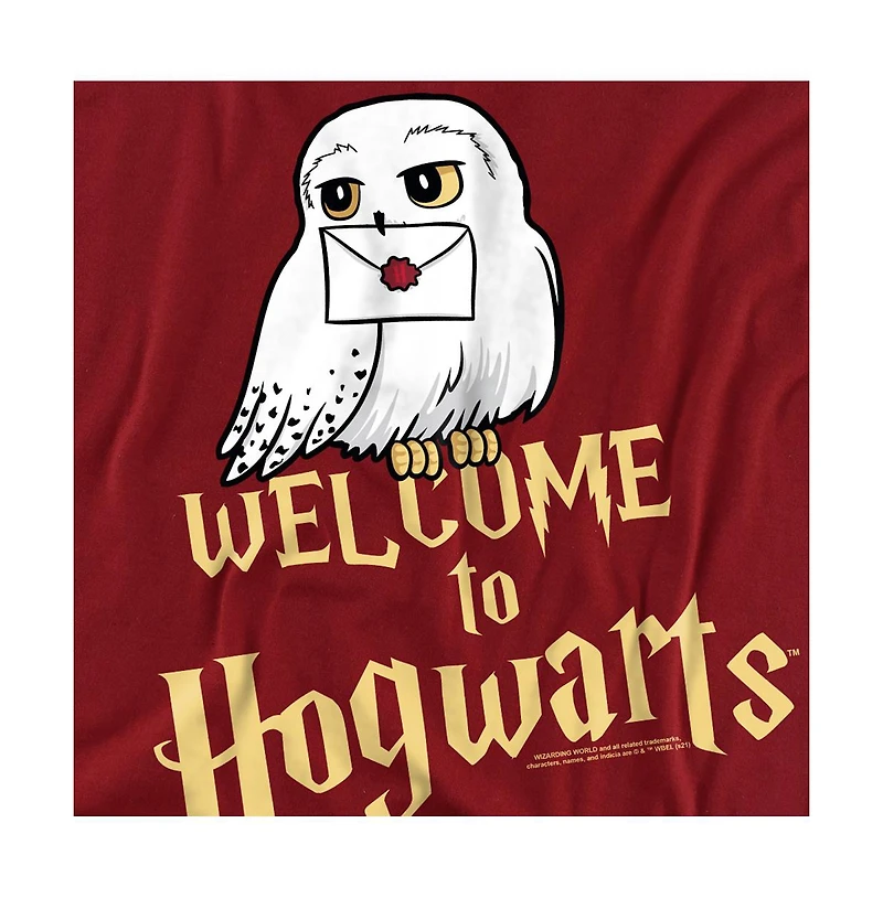 Harry Potter Men's Hedwig Welcome To Hogwarts T Shirt