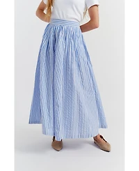 Chinti & Parker Women's Cotton Striped A-Line Oxford Skirt