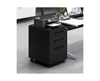 gaomon 3-Drawer Mobile File Cabinet with Lock, Under Desk Metal Filing Cabinet for Home Office
