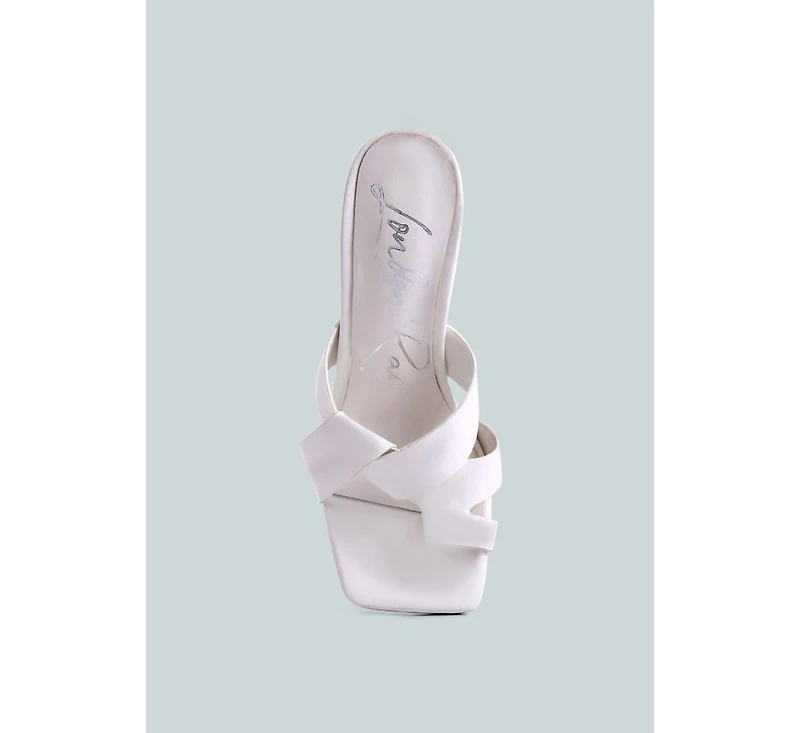 Womens Snatched Intertwined Toe Ring Heeled Sandals