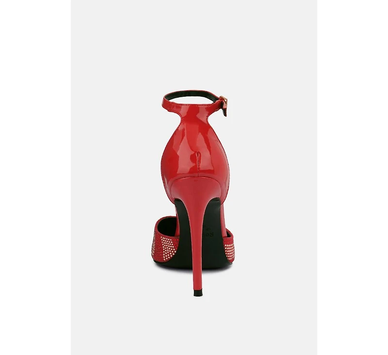 Nobles Womens Rhinestone Patterned Stiletto Sandals
