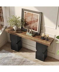 Tribesigns 63-Inch Console Table, Heavy-Duty Look, Behind Couch Sofa Table, Color Blocking Design, Bold Structural Presence, Modern Entryway Furniture