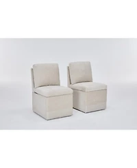 Streamdale Furniture Linen Upholstered Armless Dining Chair with Storage