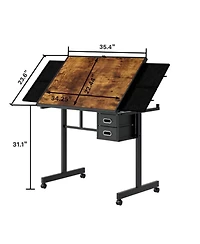 Streamdale Furniture Jigsaw Puzzle Table Board 1000 Pieces with 4 Trays & 2 Drawers