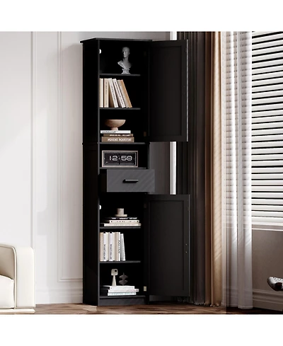 Streamdale Furniture Streamdale 69" Tall Bathroom Storage Cabinet with Barn Doors & Drawer