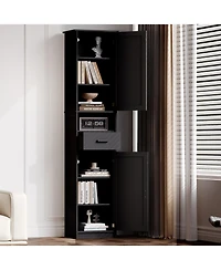 Streamdale Furniture Streamdale 69" Tall Bathroom Storage Cabinet with Barn Doors & Drawer