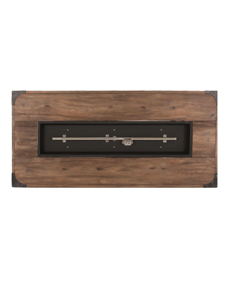 Streamdale Furniture Rectangle Concrete Fire Table, Gas Burning, 56-inch