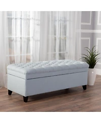 Streamdale Furniture Fabric Storage Ottoman with Birch Legs