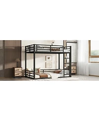 Streamdale Furniture Metal Twin Xl Bunk Bed Frame - Heavy Duty, Noise-Reduced