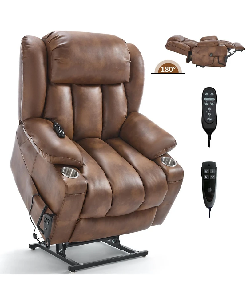 Streamdale Furniture Leatherair Power Lift Recliner 350 Lbs Massage